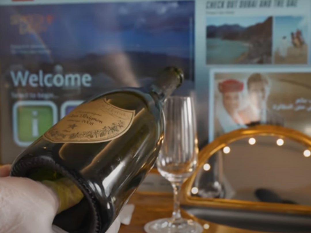 Champagne? Flying first-class comes with perks