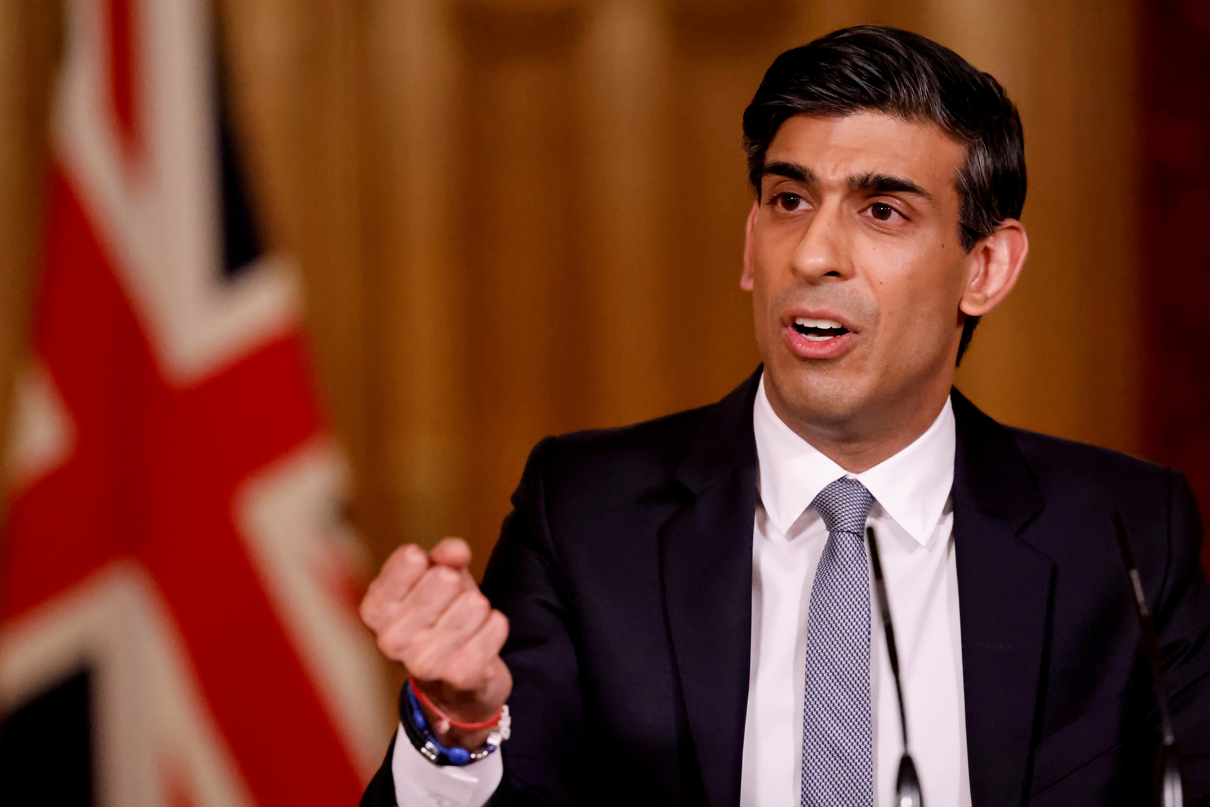 Chancellor Rishi Sunak hosts a press conference in Downing Street