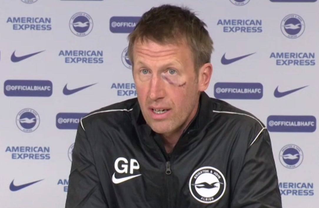 Graham Potter injured his eye after a fall at the beach