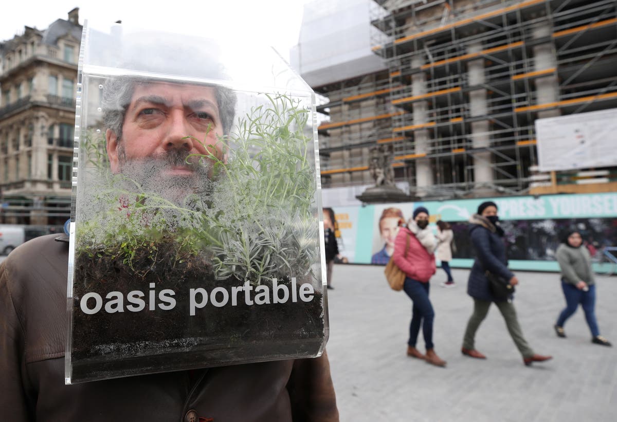 Belgian artist creates Covid free portable bubble using aromatic plants