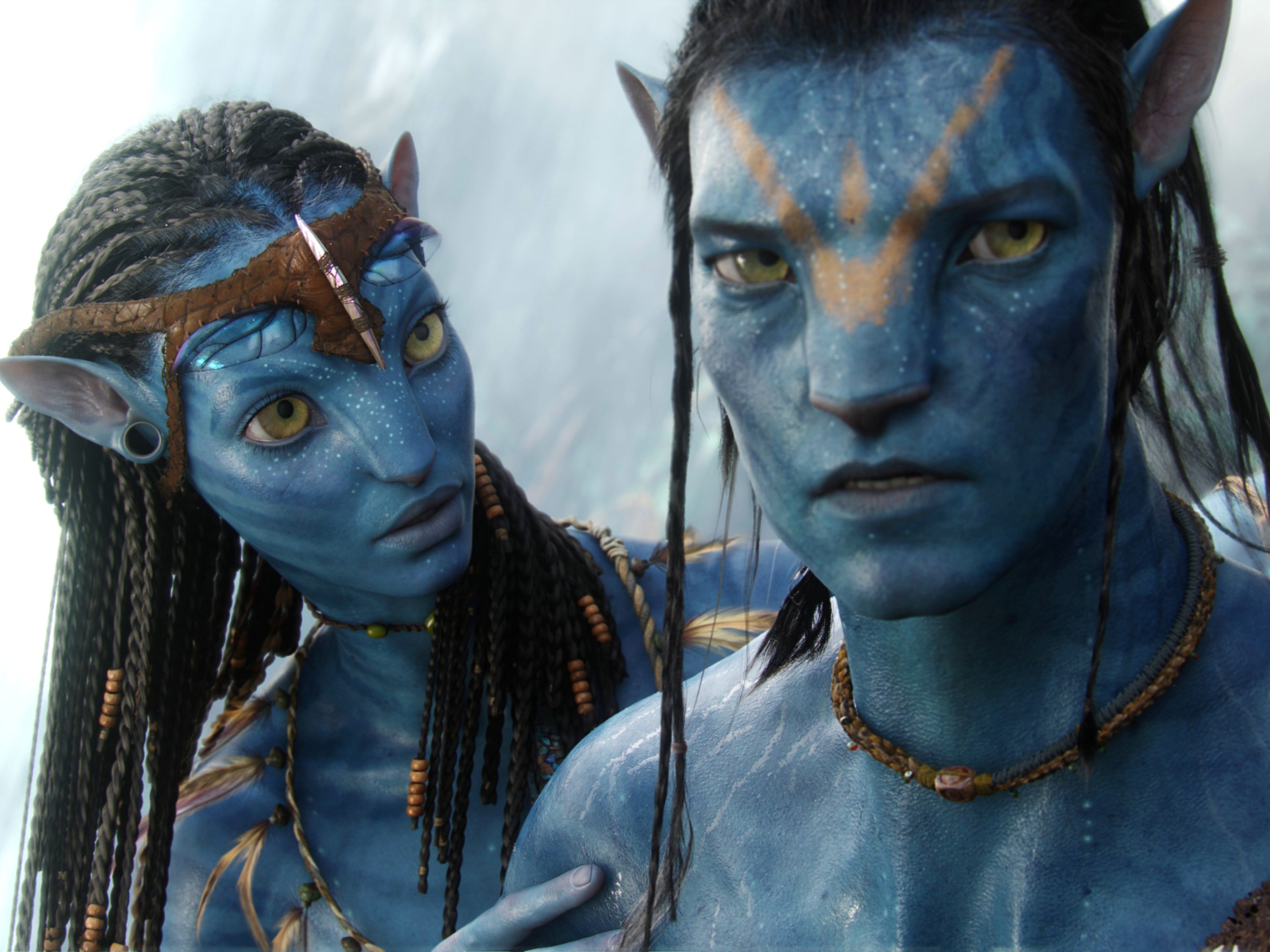 Zoe Saldana and Sam Worthington in Avatar