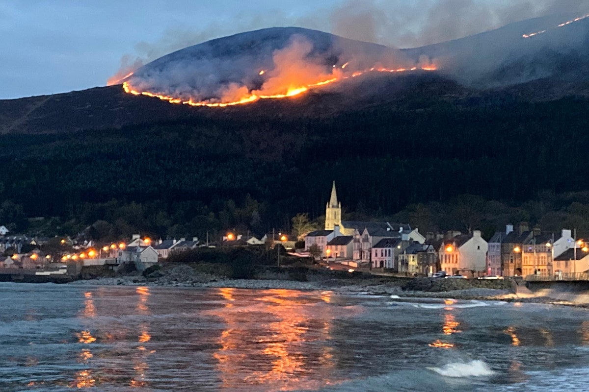 Mourne Mountains: ‘Major’ fires on slopes of Northern Ireland’s tallest peak