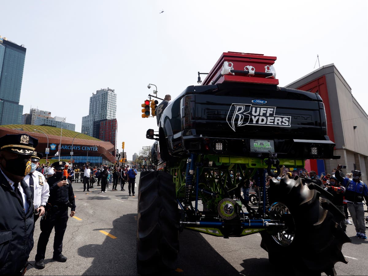 DMX&rsquo;s casket carried through Brooklyn on a monster truck as bikers join memorial for rap icon