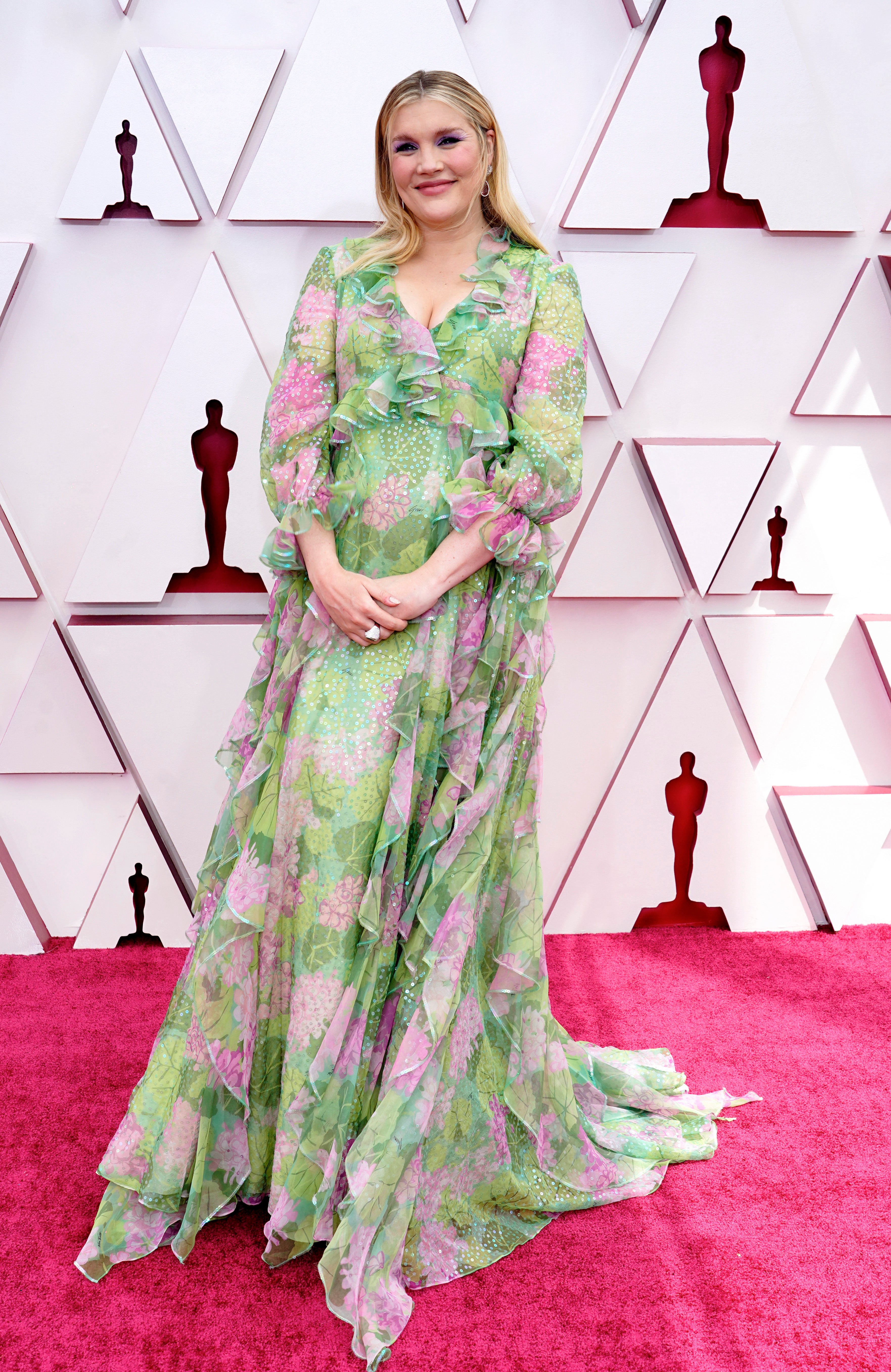 Emerald Fennell on the Oscars red carpet wearing Gucci