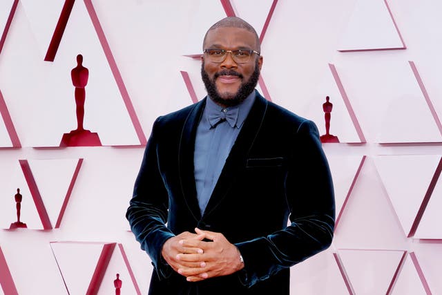 <p>Tyler Perry attends the 93rd Annual Academy Awards at Union Station on 25 April, 2021 in Los Angeles, California</p>