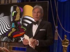 Oscars 2021: Harrison Ford reads list of scathing Blade Runner criticisms as he presents Best Editing award