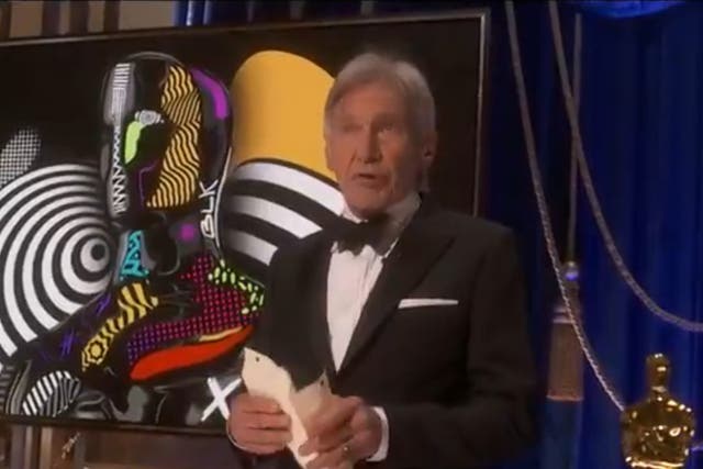 Harrison Ford appearing at the 93rd Academy Awards
