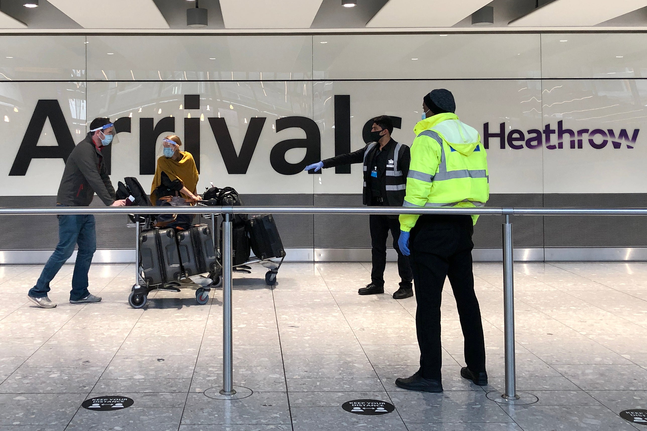 Passengers arriving at Heathrow airport