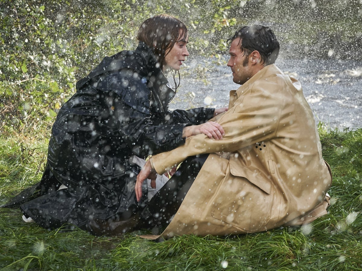 <p>Wet, wet, wet: Rosemary (Emily Blunt) and Anthony (Jamie Dornan)</p>