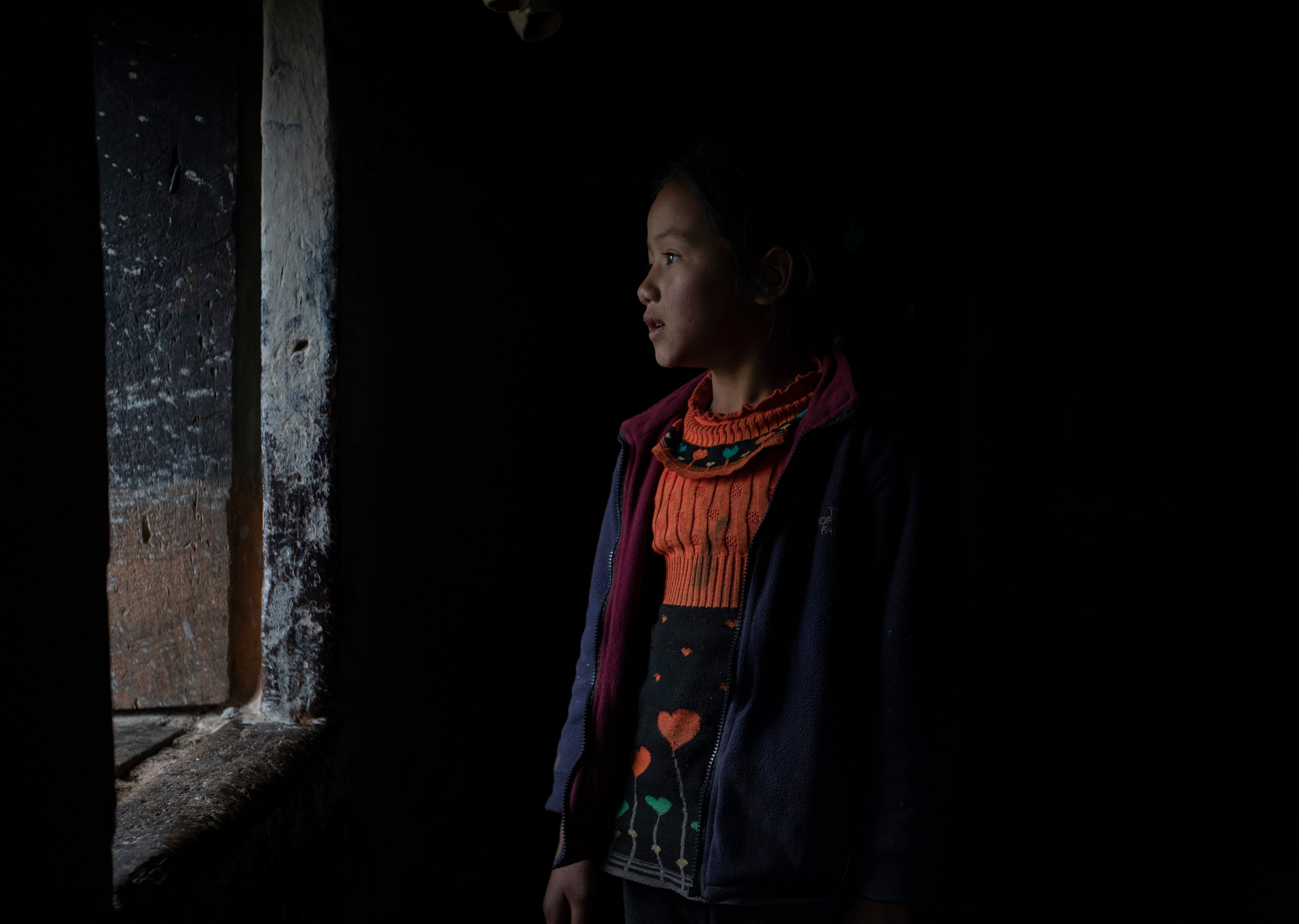 Heena, 10, lives inthe small mountainous village of Sedangfung in Nepal and has never been to school. “I wonder what it feels like to be in a classroom wearing a school uniform. I’ve heard that teachers give special care to their students. I wish to see and experience all that.”