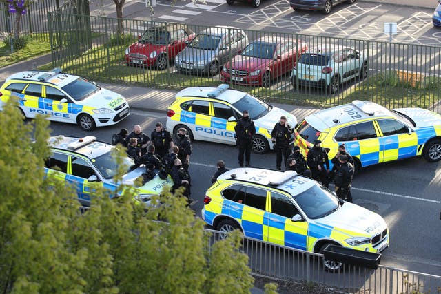 Armed police at Crawley College, Crawley, West Sussex, following "reports of gunshot fire". A man has been detained at the scene in Crawley and two people have suffered injuries, not believed to be serious, police said