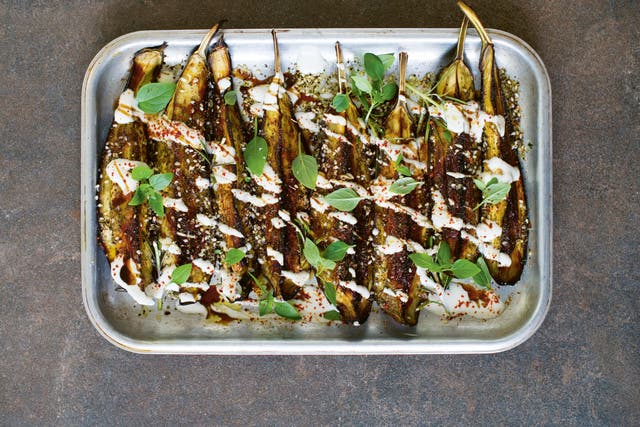 <p>Diacono’s favourite way with aubergines, and one that shows how they take beautifully to so many herbs</p>