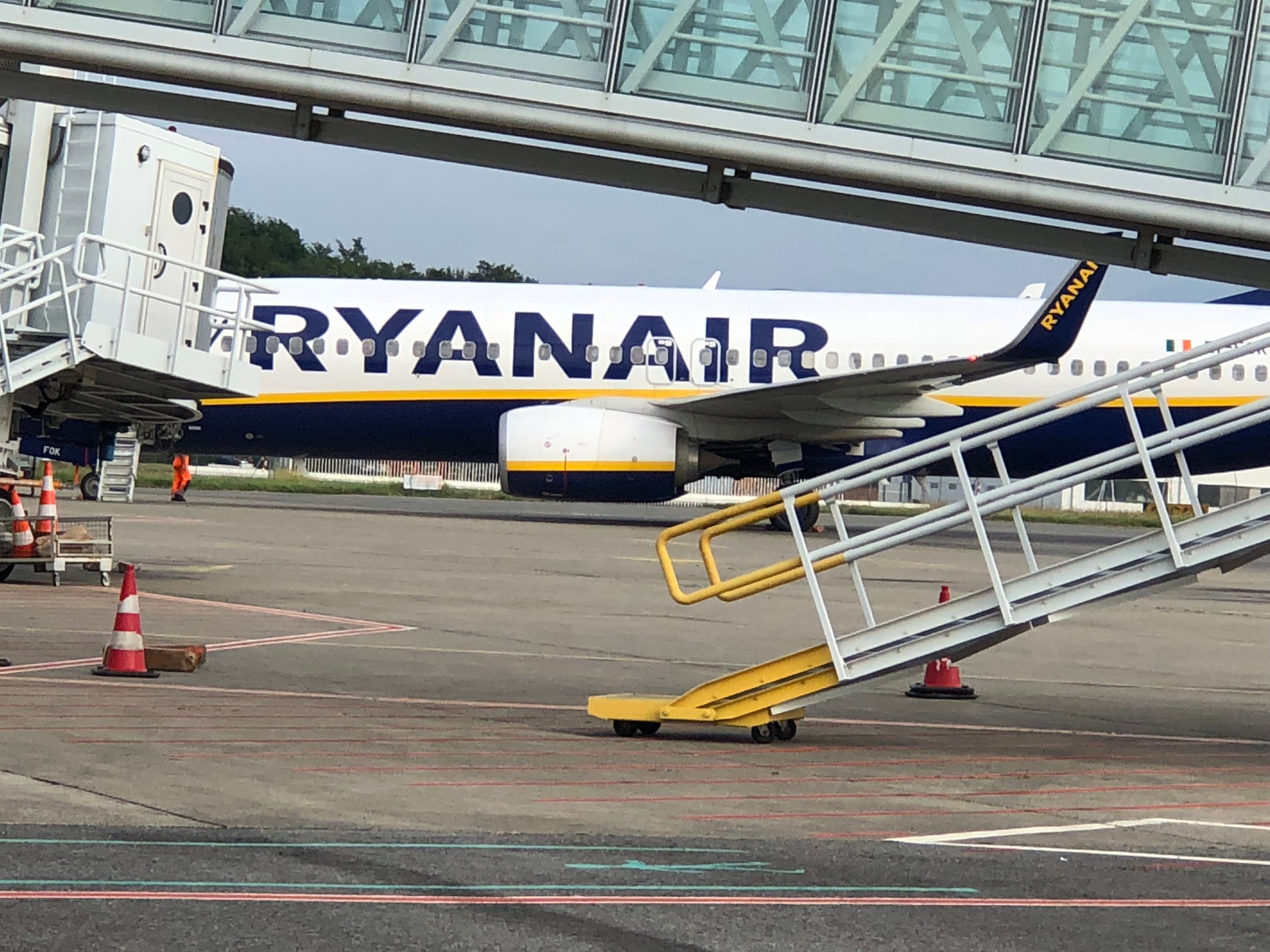Frequent flyer: a Ryanair Boeing 737 at Lourdes airport in southwest France