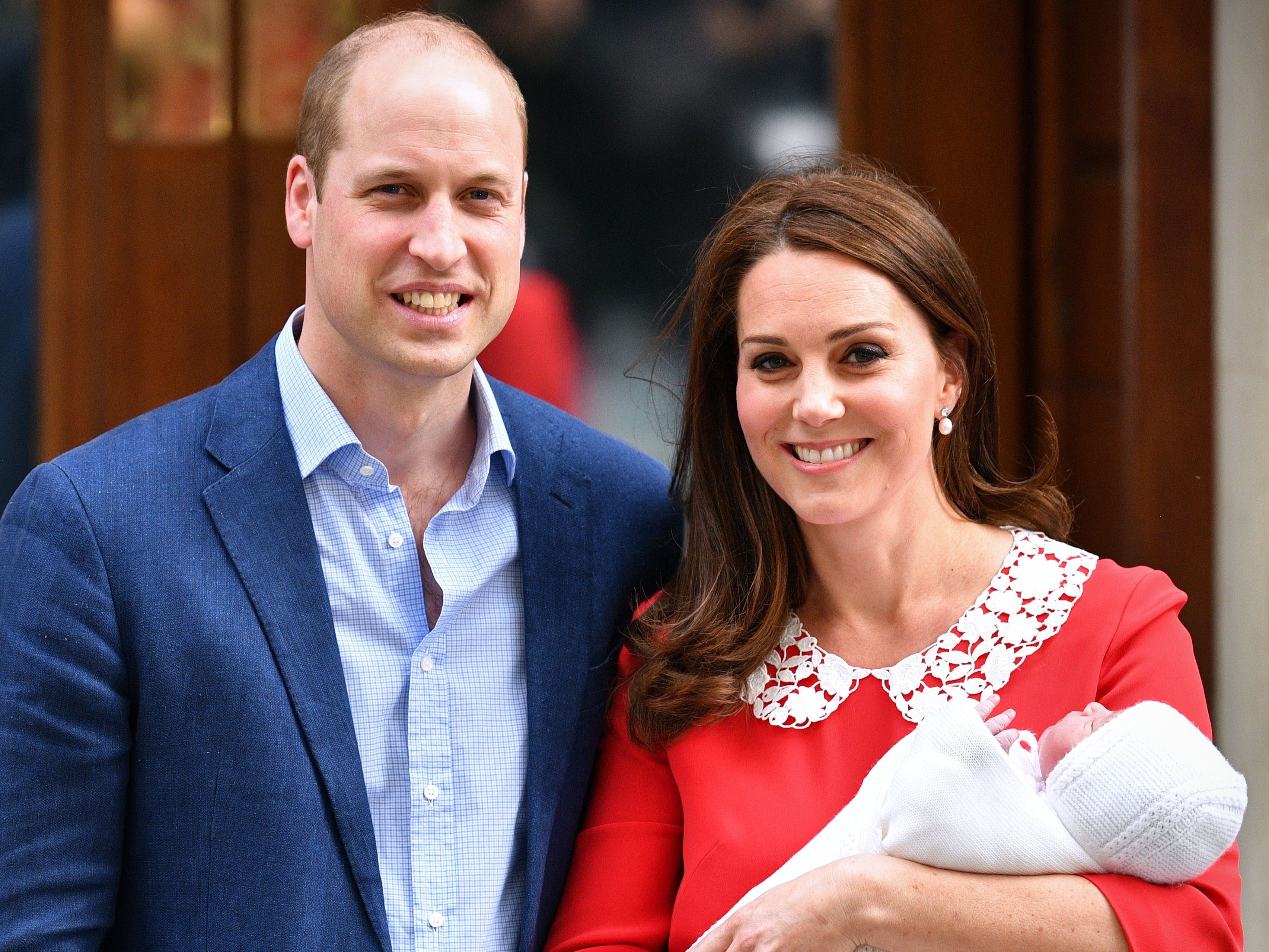 Kate and William leave hospital with their third child, Prince Louis, on 23 April 2018