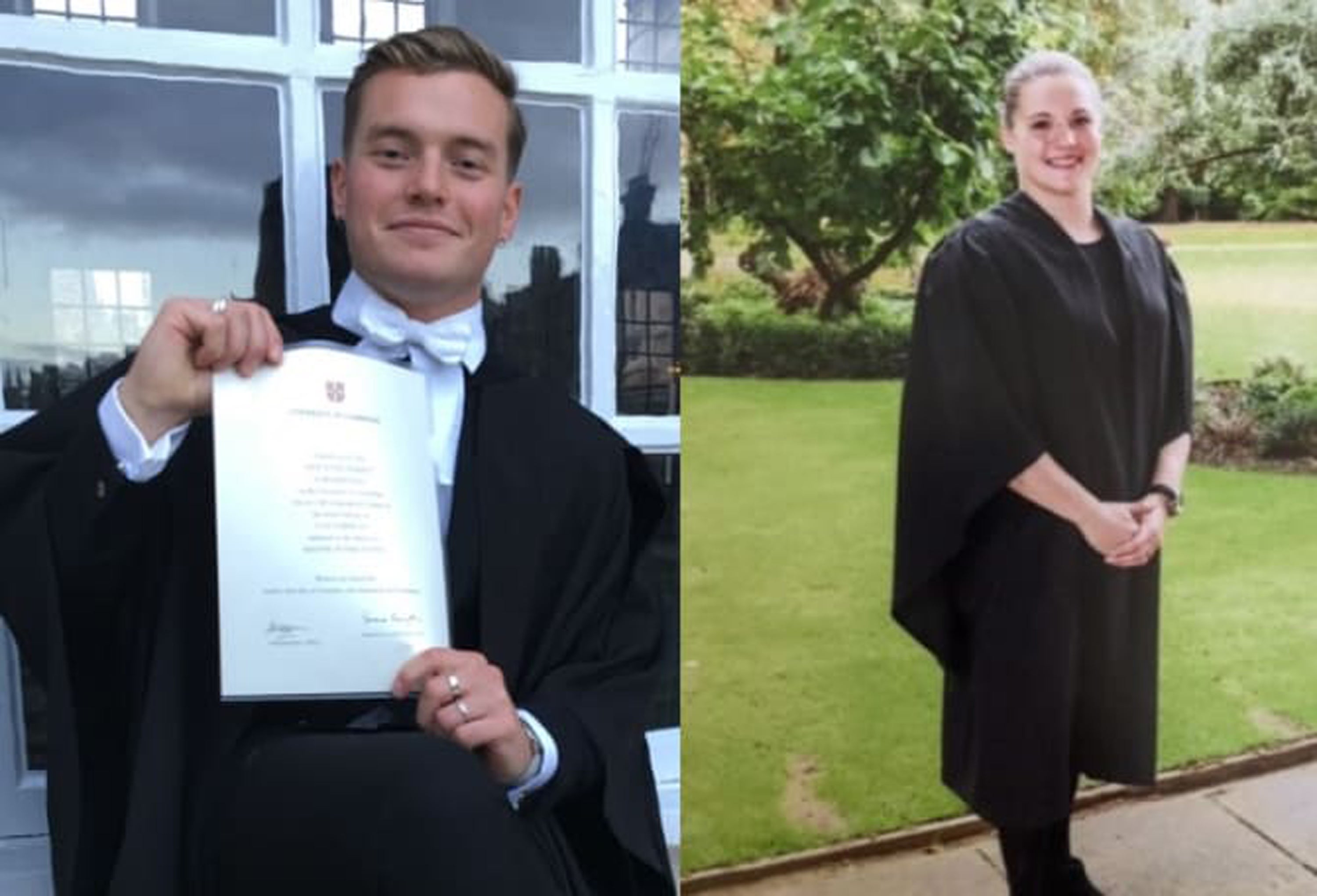 Cambridge graduates Jack Merritt, 25, and Saskia Jones, 23, who were stabbed to death by terrorist Usman Khan during a prisoner rehabilitation event at the Fishmongers’ Hall in London