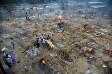 India coronavirus: Delhi builds makeshift funeral pyres in public parks as it runs out of space for dead