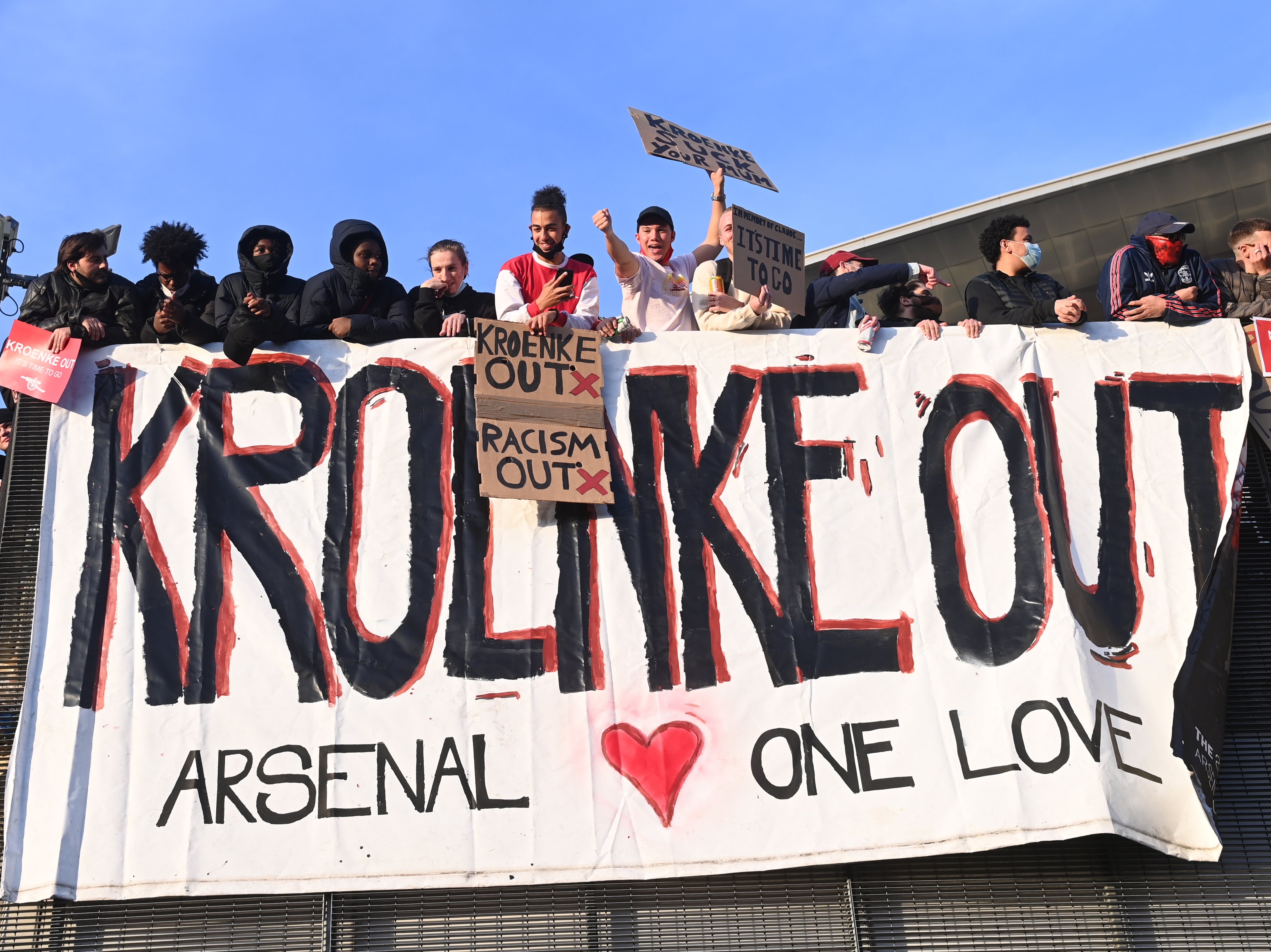 Arsenal fans protest against the club’s ownership 