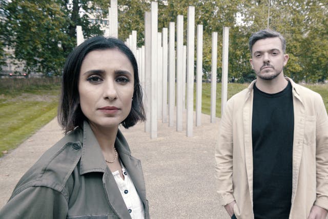 <p>Anita Rani and Karl who search for the mystery woman who comforted him on the tube after the 7/7 bombings in BBC2’s ‘Saved by a Stranger’</p>