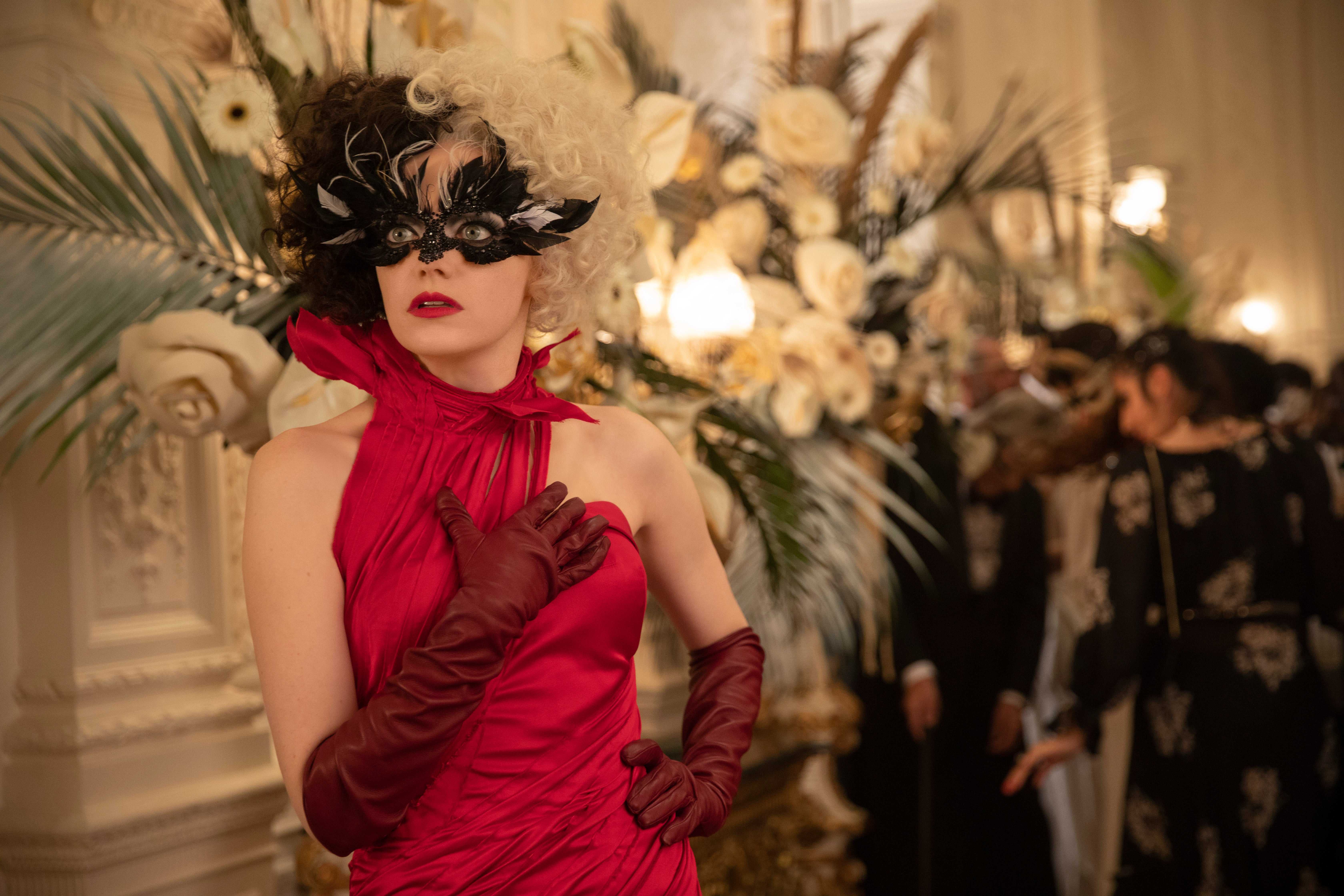 Emma Stone in Cruella, available on Premier Access and in cinemas