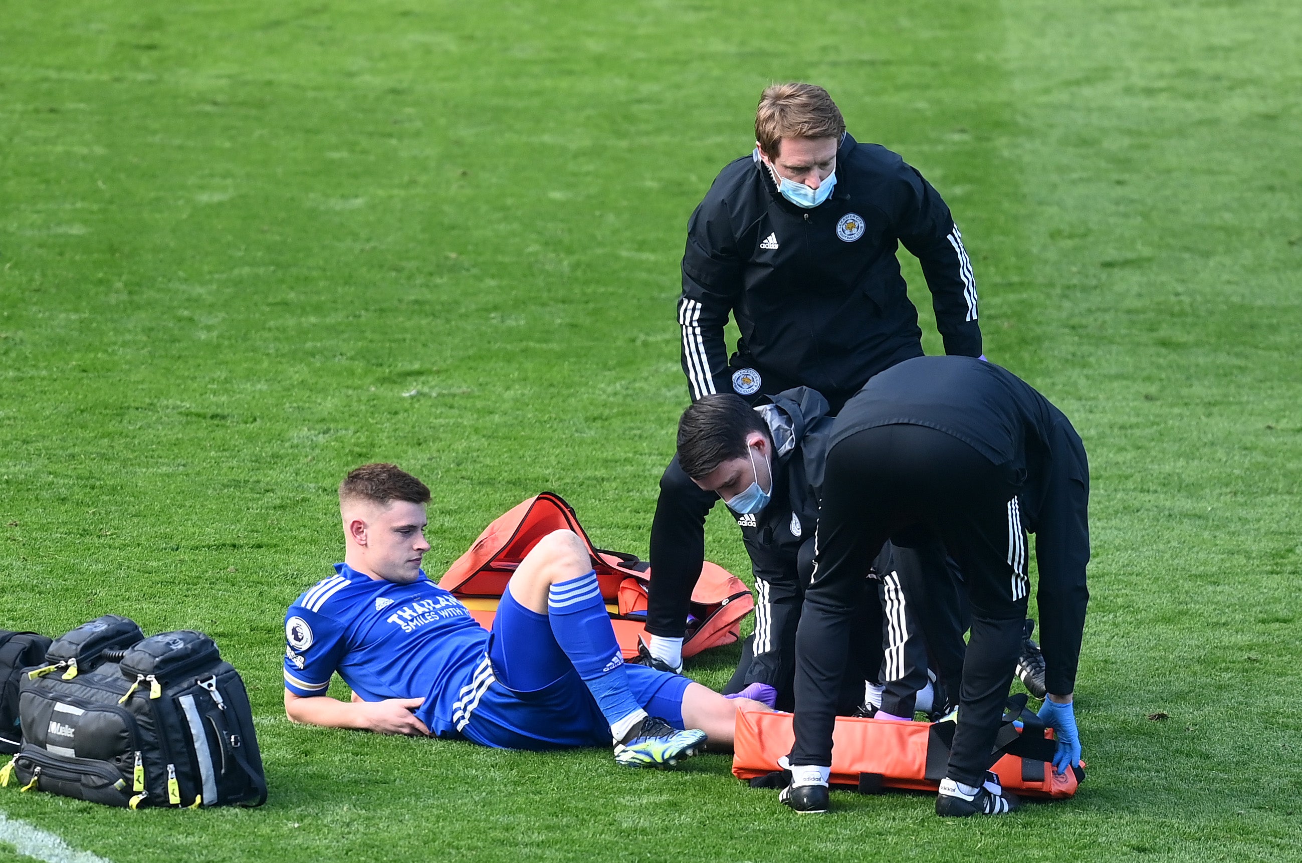 <p>Harvey Barnes suffered the injury against Arsenal in February</p>