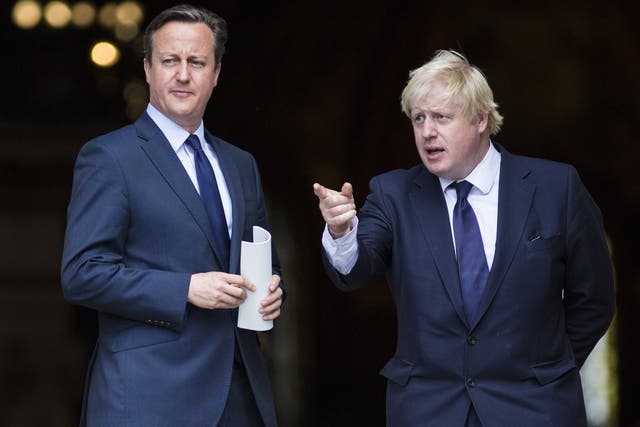 David Cameron and Boris Johnson – cuts to local authorities and the Health and Safety Executive have seen a fall in the number of inspectors and inspections since 2010