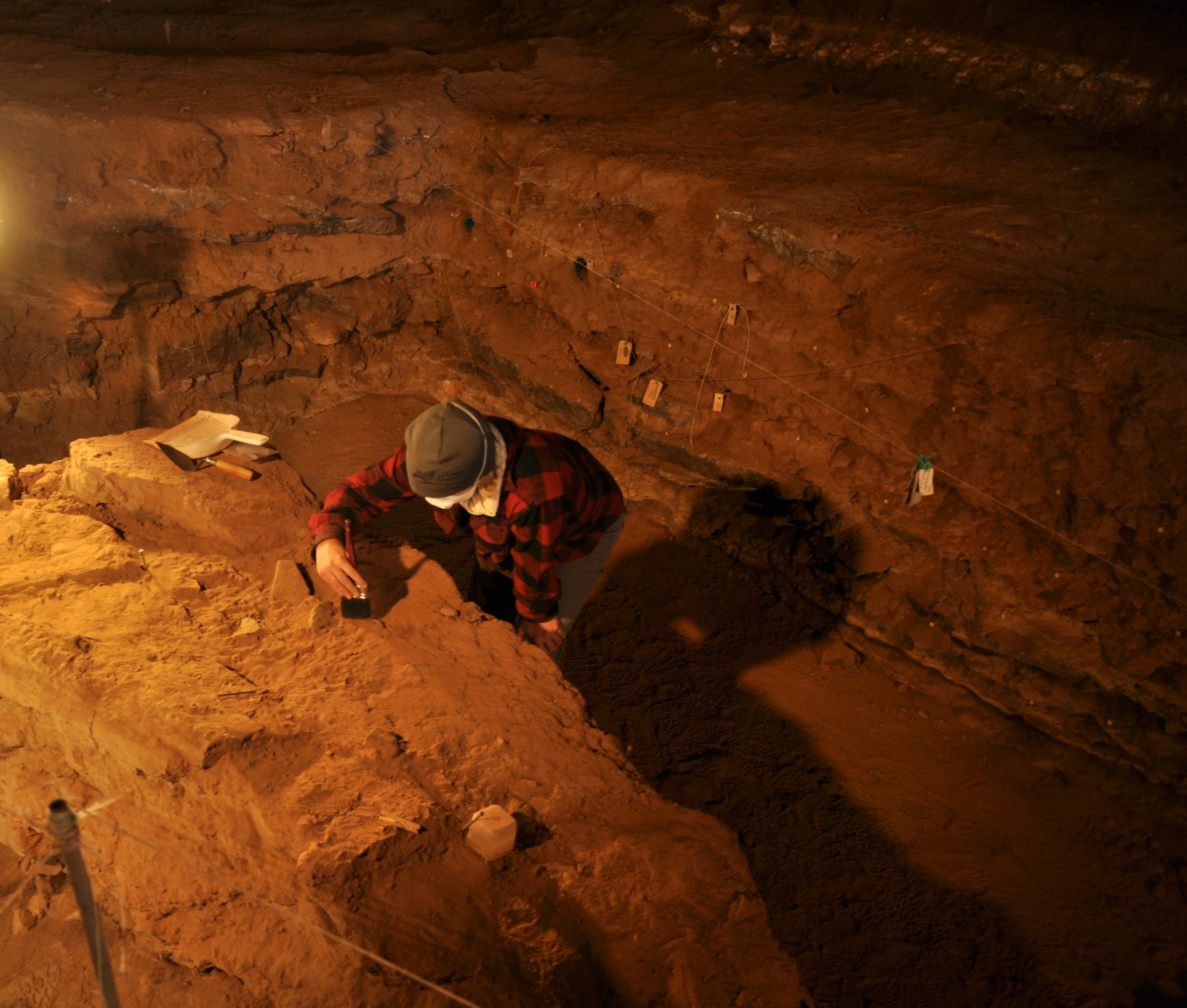 Excavating inside Wonderwerk Cave, South Africa