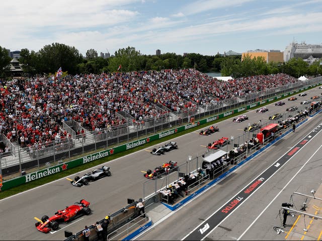 The grid at the 2018 Canadian Grand Prix