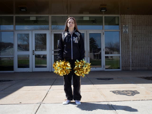 Brandi Levy, ex animadora de Mahanoy Area High School, posa en una fotografía sin fecha proporcionada por la American Civil Liberties Union.