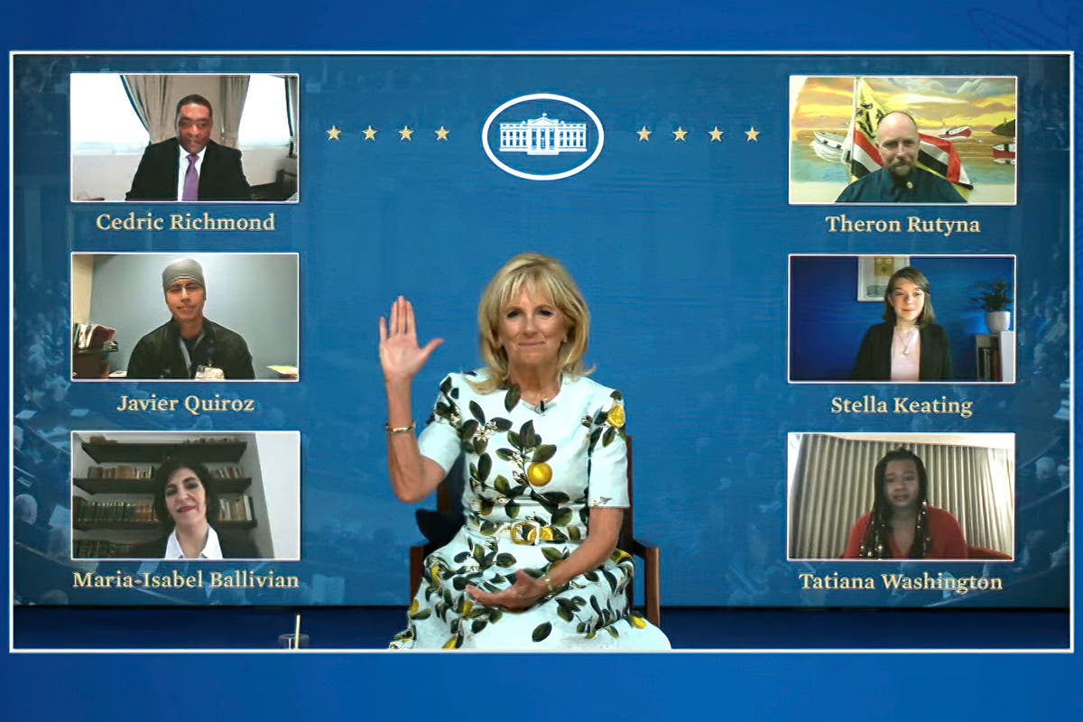 First lady holds virtual reception for guests not at speech