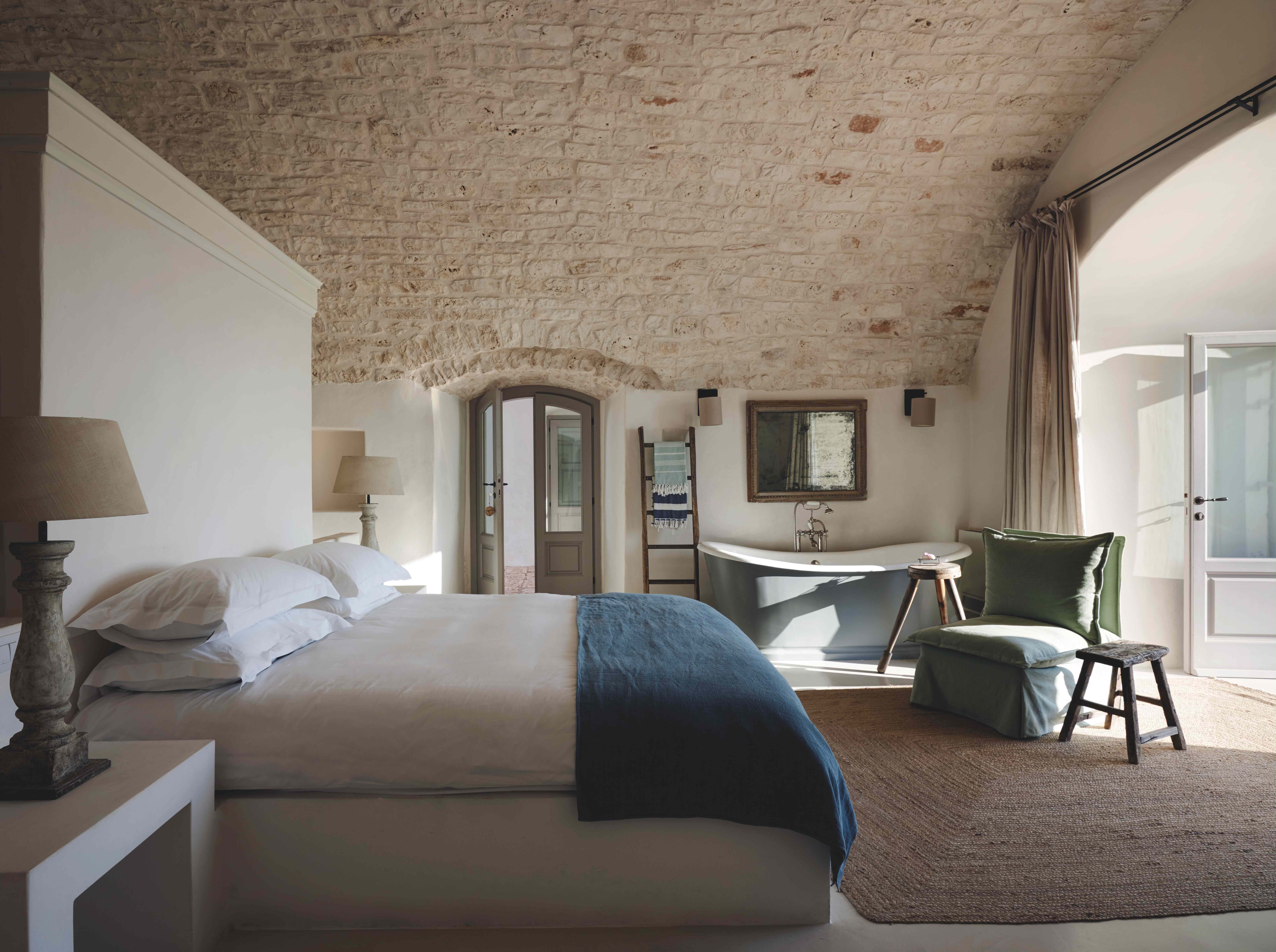 The natural stone walls of 300-year-old Puglia farmhouse speak for themselves