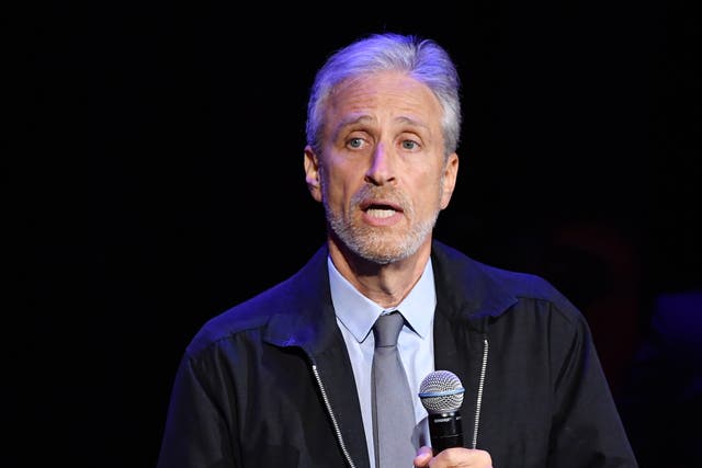 <p>Jon Stewart performs during the annual Stand Up for Heroes benefit on 4 November 2019 in New York City</p>