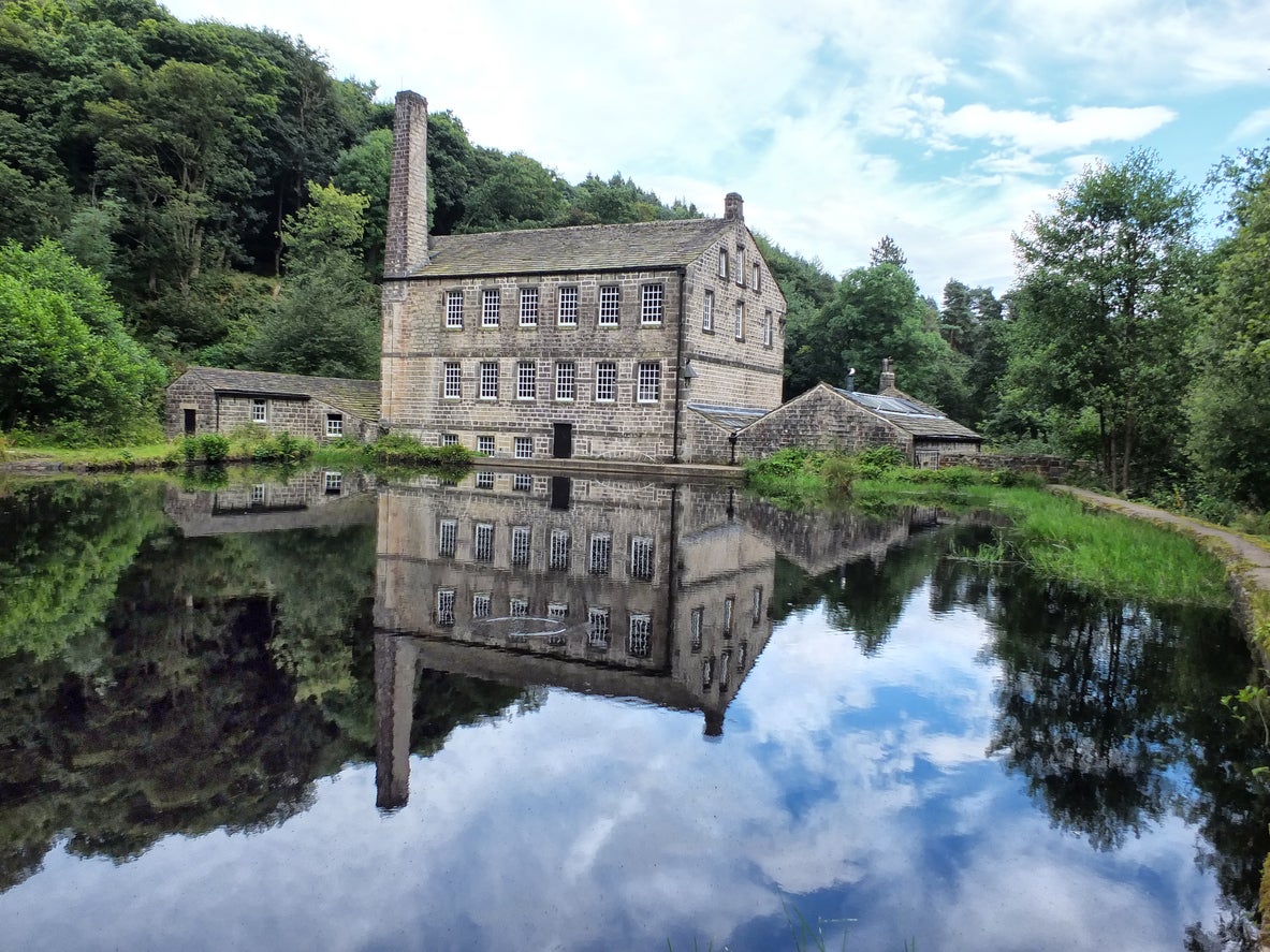 Gibson Mill and the surrounding woodland of Hardcastle Crags
