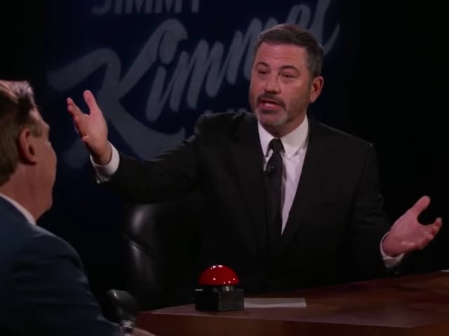 Jimmy Kimmel speaks with Mike Lindell on Jimmy Kimmel Live