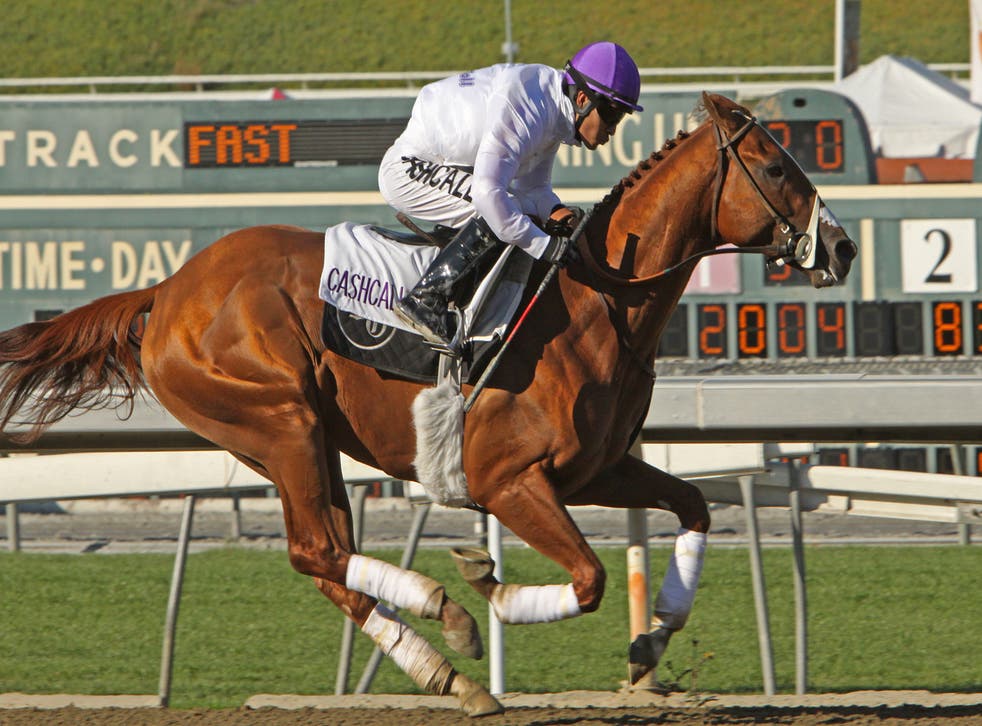 <p>Mario Gutierrez sobre “I’ll Haven Another” en el Santa Anita Race Track el 3 de marzo de 2012 en Arcadia, Calif.</p>