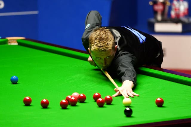 Kyren Wilson in action at the Crucible