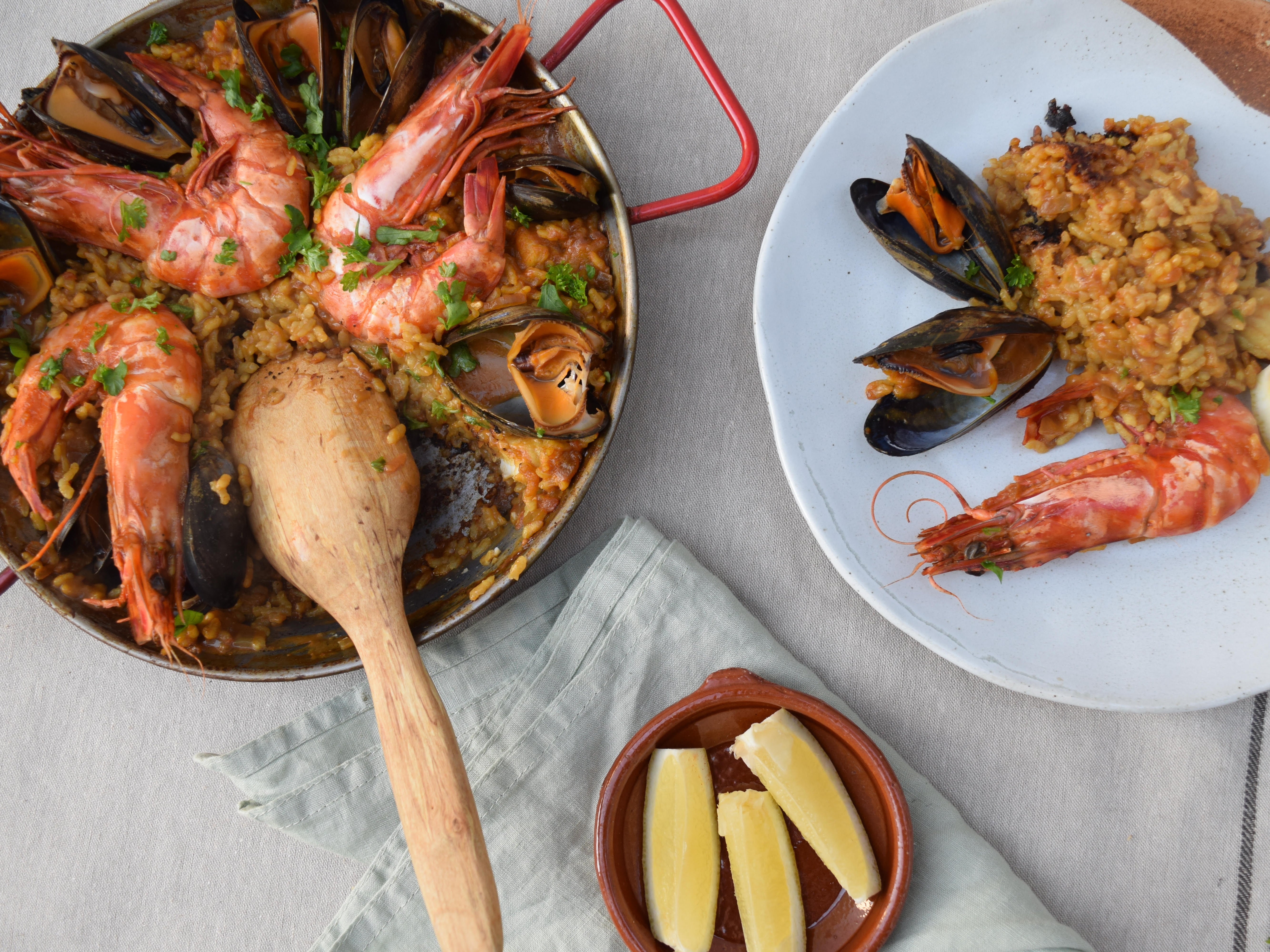 Classic paella you can have delivered by the postie