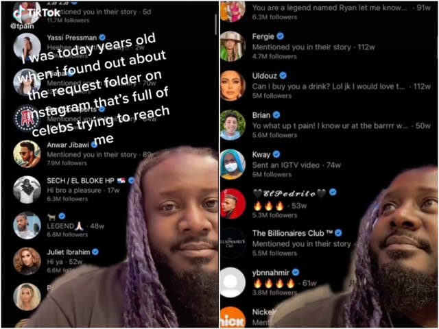 T-Pain shared pictures of all the verified accounts he’d accidentally been ignoring for a year