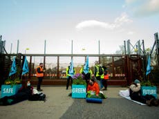 Extinction Rebellion activists blockade Faslane nuclear base in Scotland