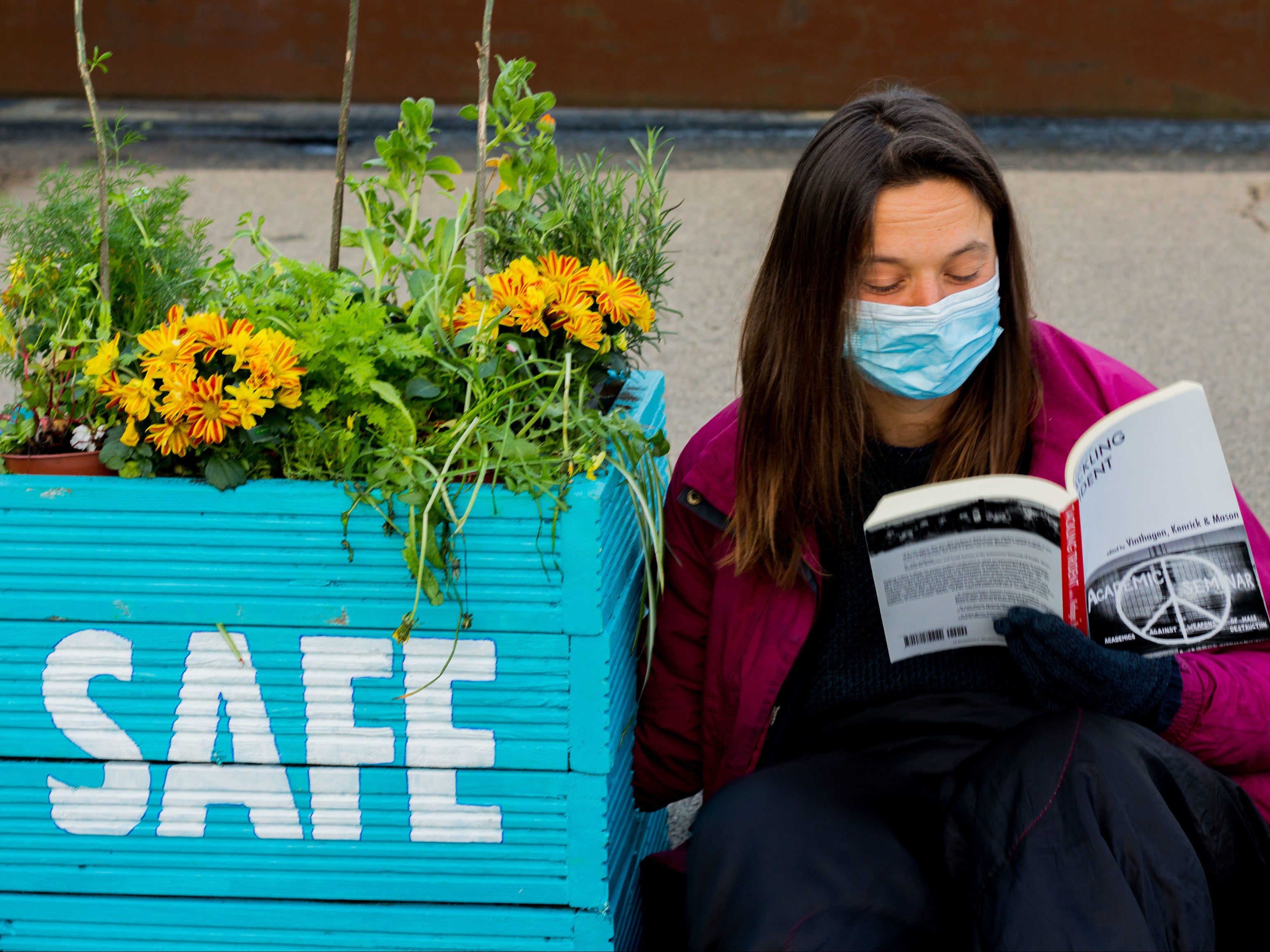 The plant pots, which are painted with the words “Safe”, “Green”, and “Future”, are blocking access to the base, except for emergency vehicles that can still access the site via the South Gate