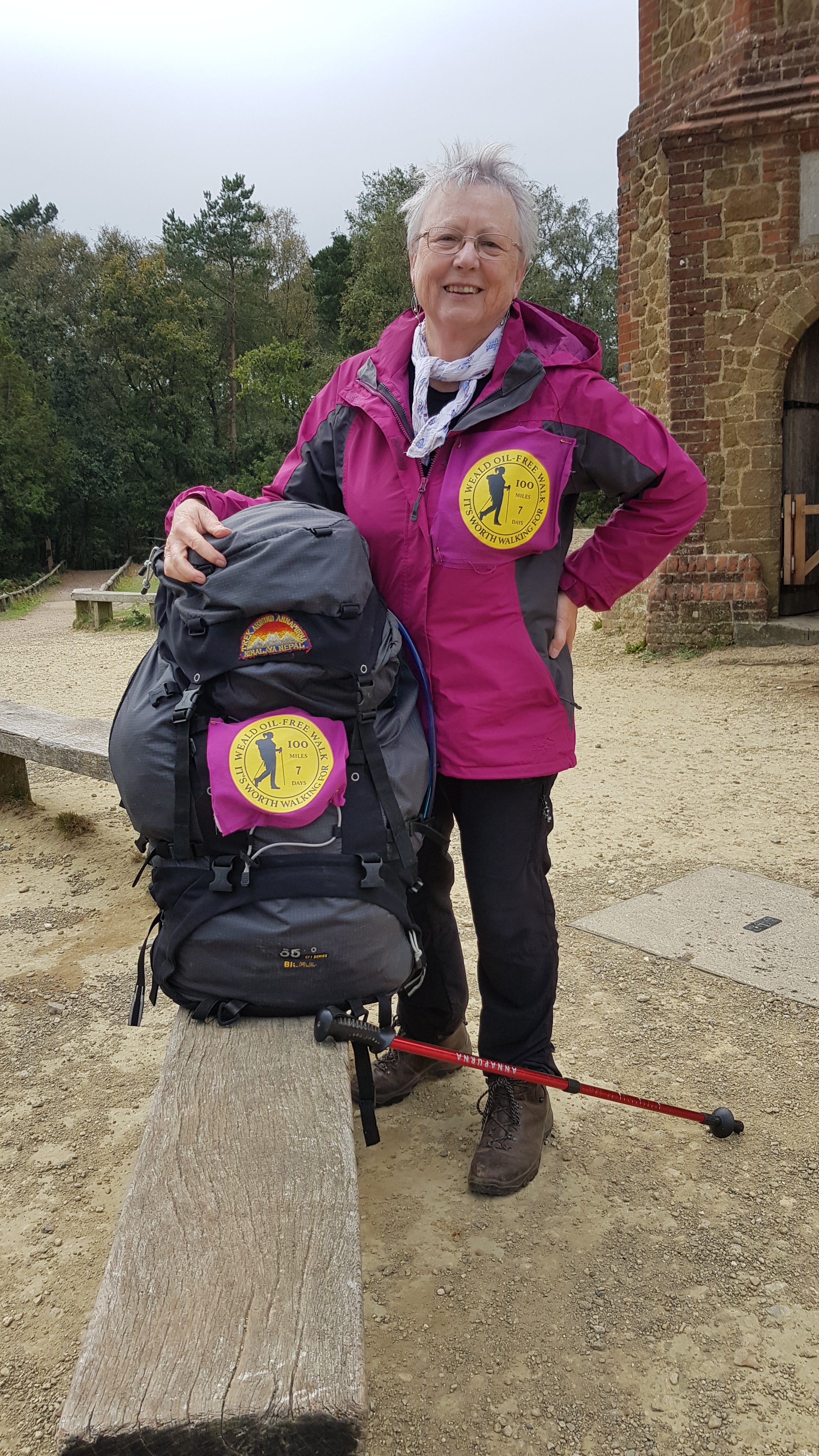 Pat Smith on her sponsored walk in September 2020