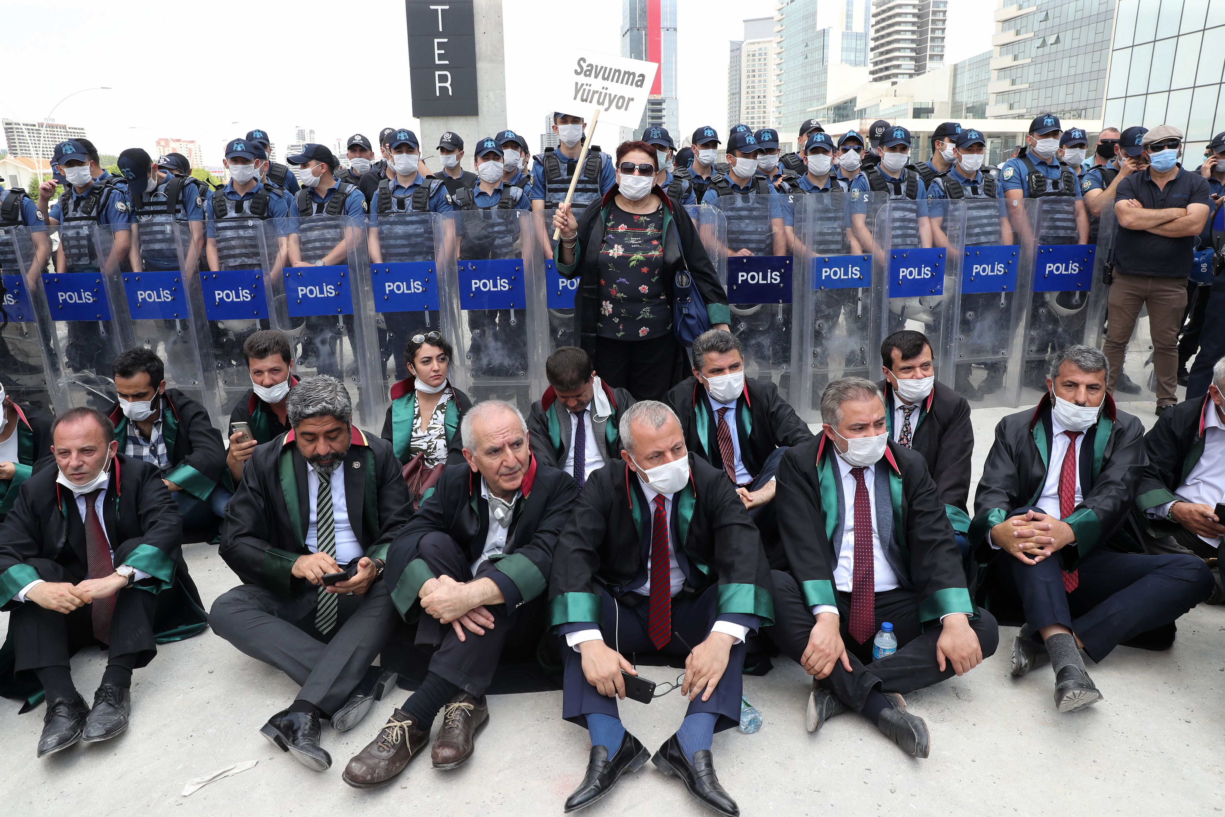 Senior lawyers protesting against a draft bill governing the organisation of bar associations