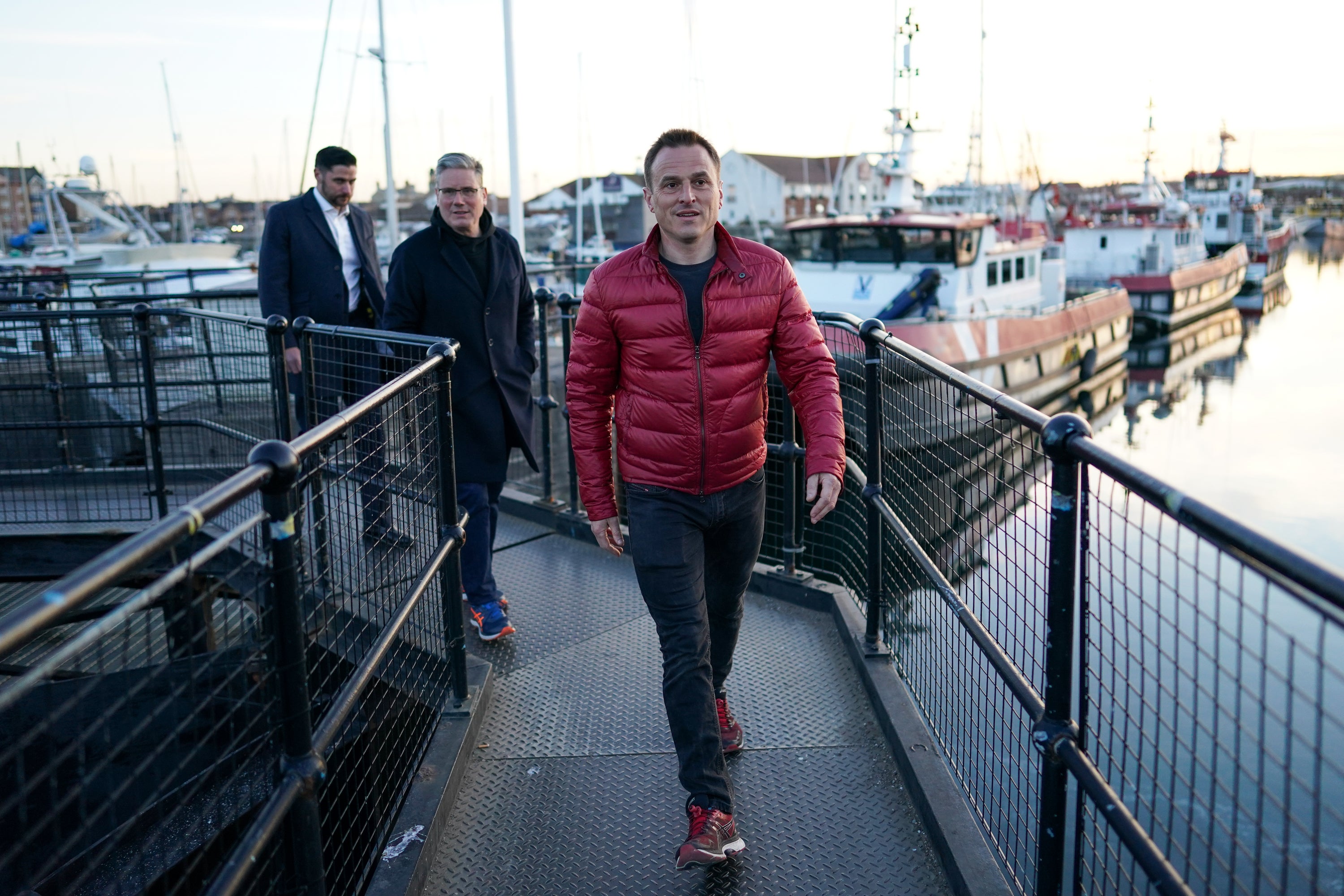 Paul Williams, the Labour candidate, at the Hartlepool Marina