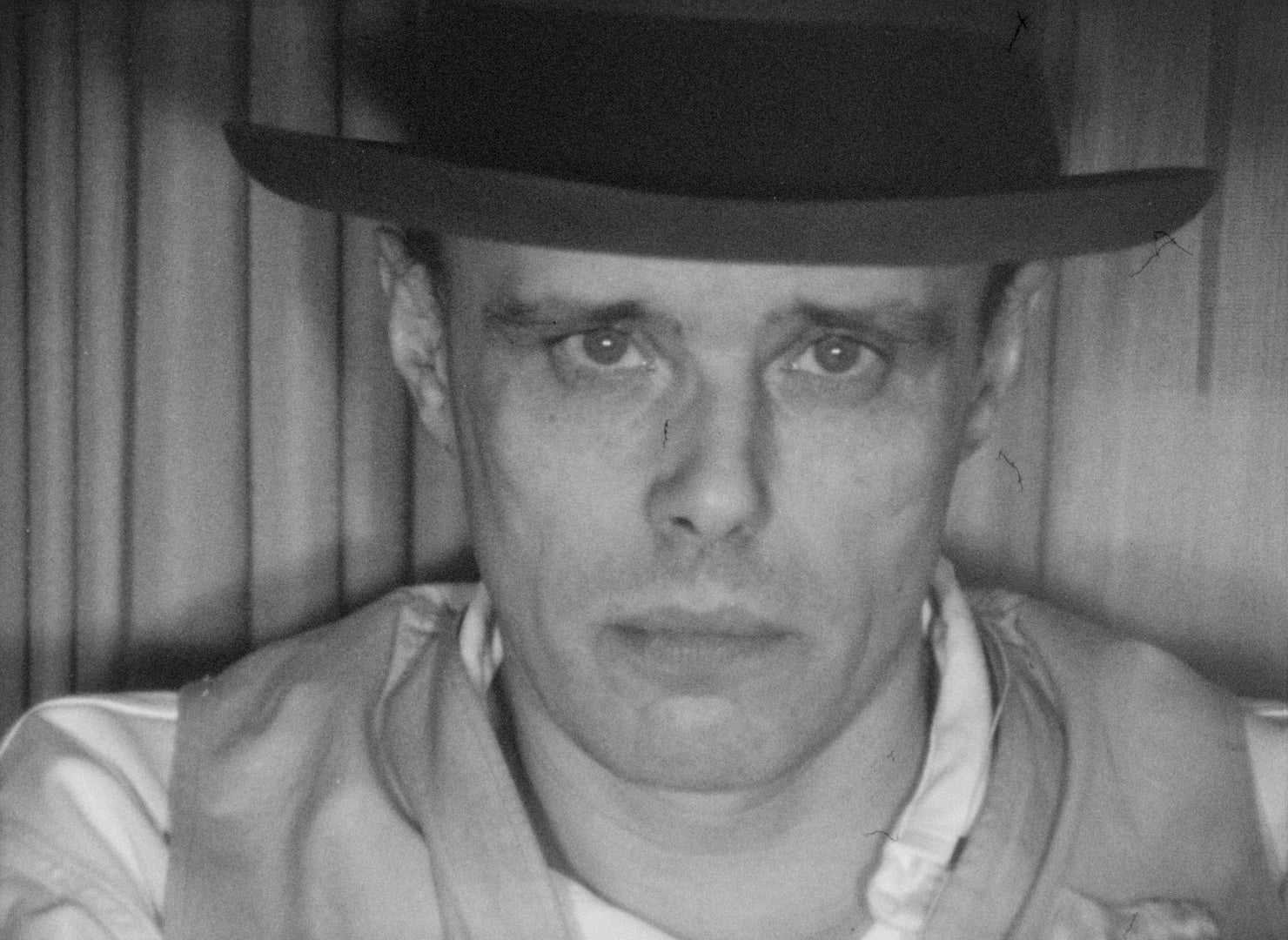 A still from ‘Social Sculpture’, a film by Lutz Mommartz, in which Joseph Beuys stares into the camera without speaking for almost 12 minutes