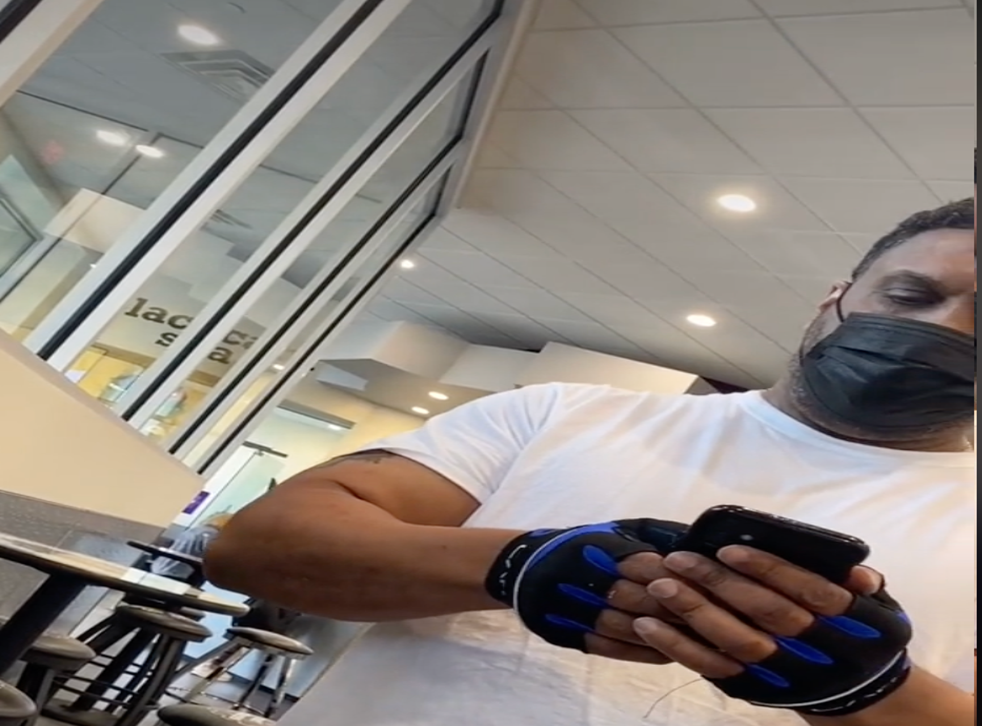 <p>A woman confronts a man for taking a photo of her at the gym without her consent</p>