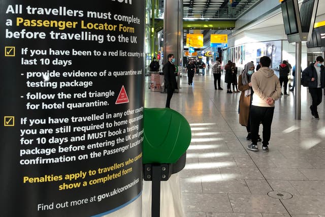 Red alert: arrivals area at Heathrow Terminal 5