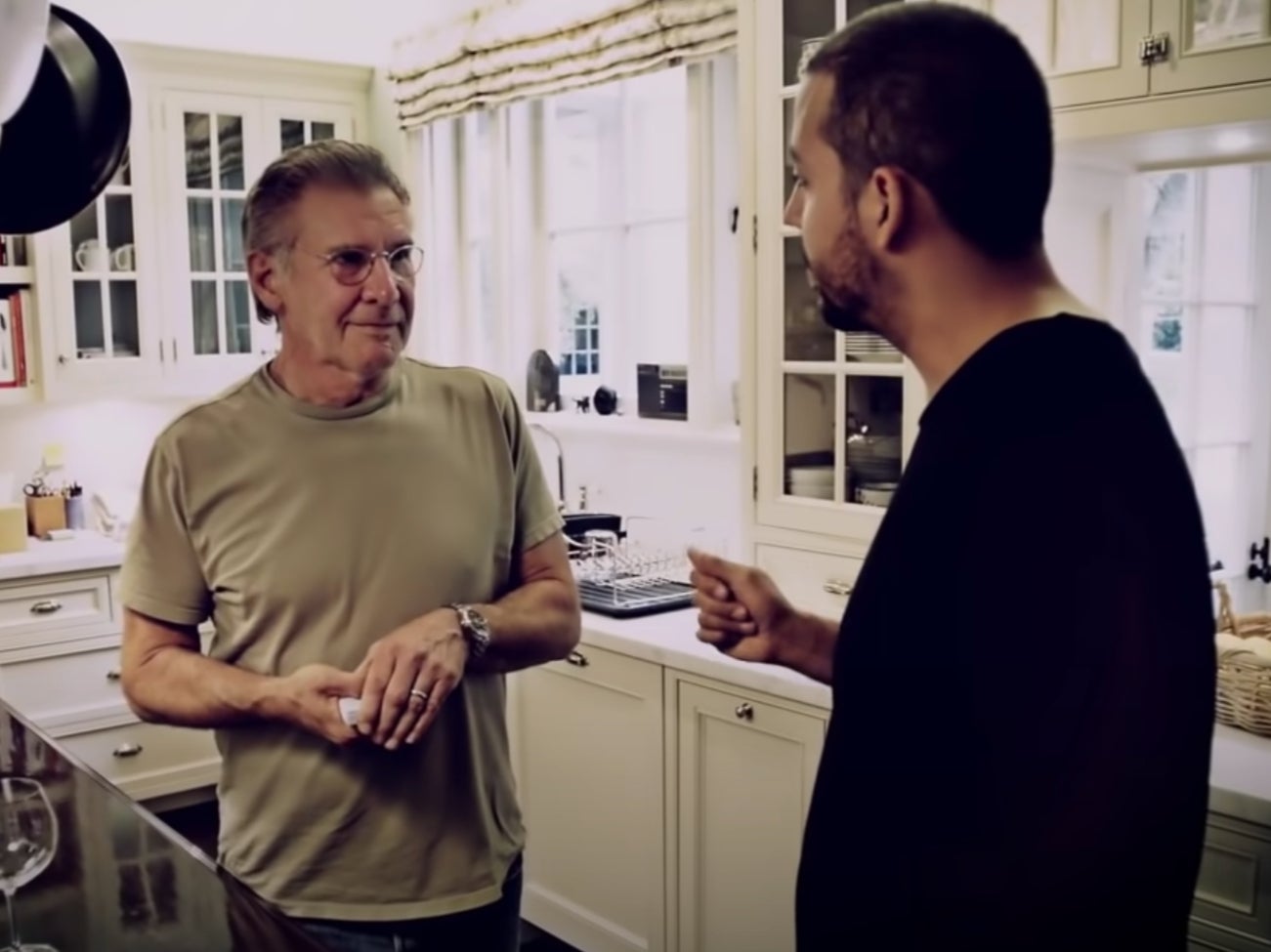 Harrison Ford and David Blaine in the 2013 TV special ‘David Blaine: Real or Magic'