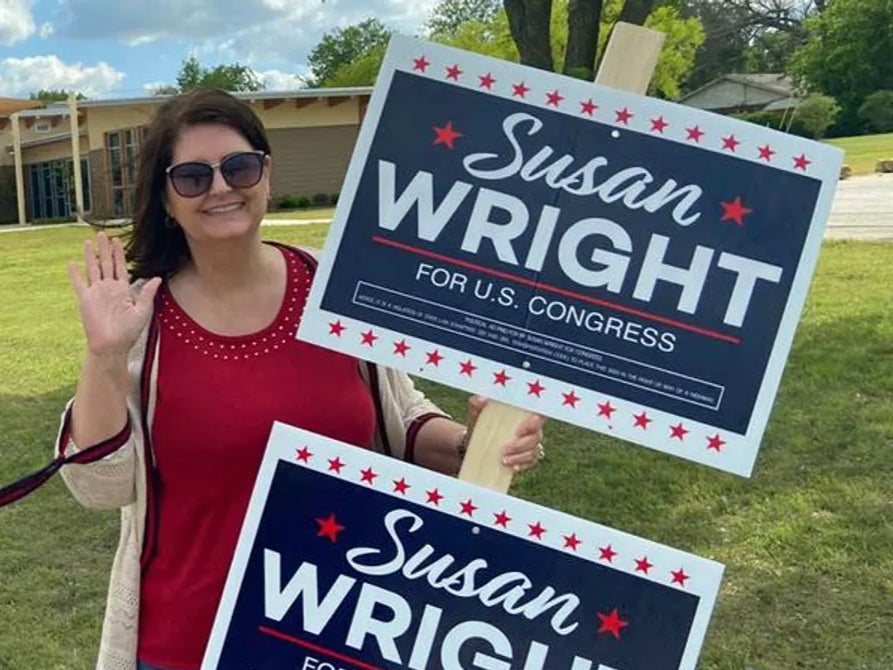 Susan Wright, a congressional candidate for the US House of Representatives from Texas, said anonymous robocalls were accusing her of murdering her husband, who died of coronavirus in February