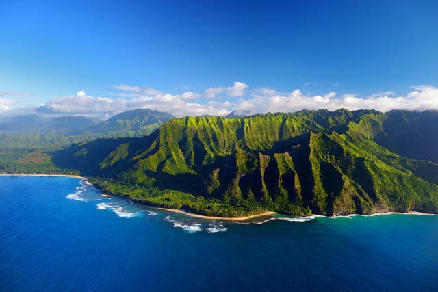 <p>Aerial view of Na Pali coast, Kauai, Hawaii</p>