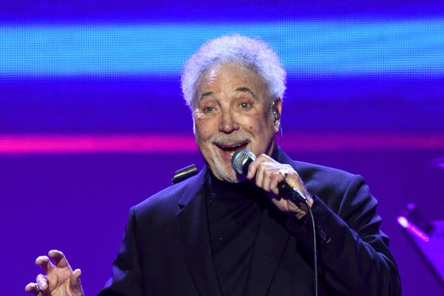 Tom Jones performing at the O2 Arena in 2020