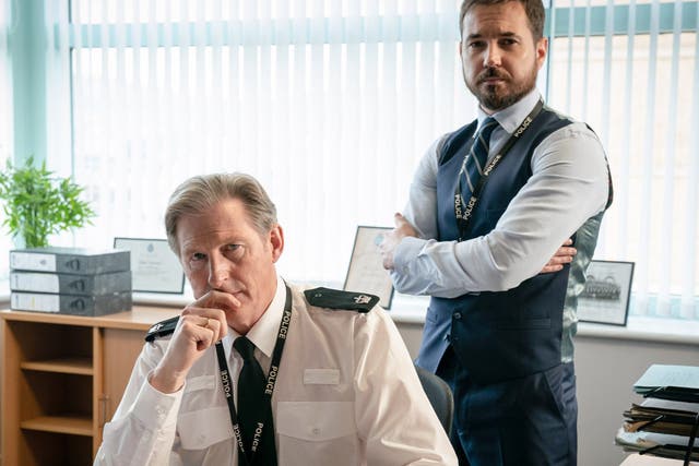Adrian Dunbar and Martin Compston in Line of Duty